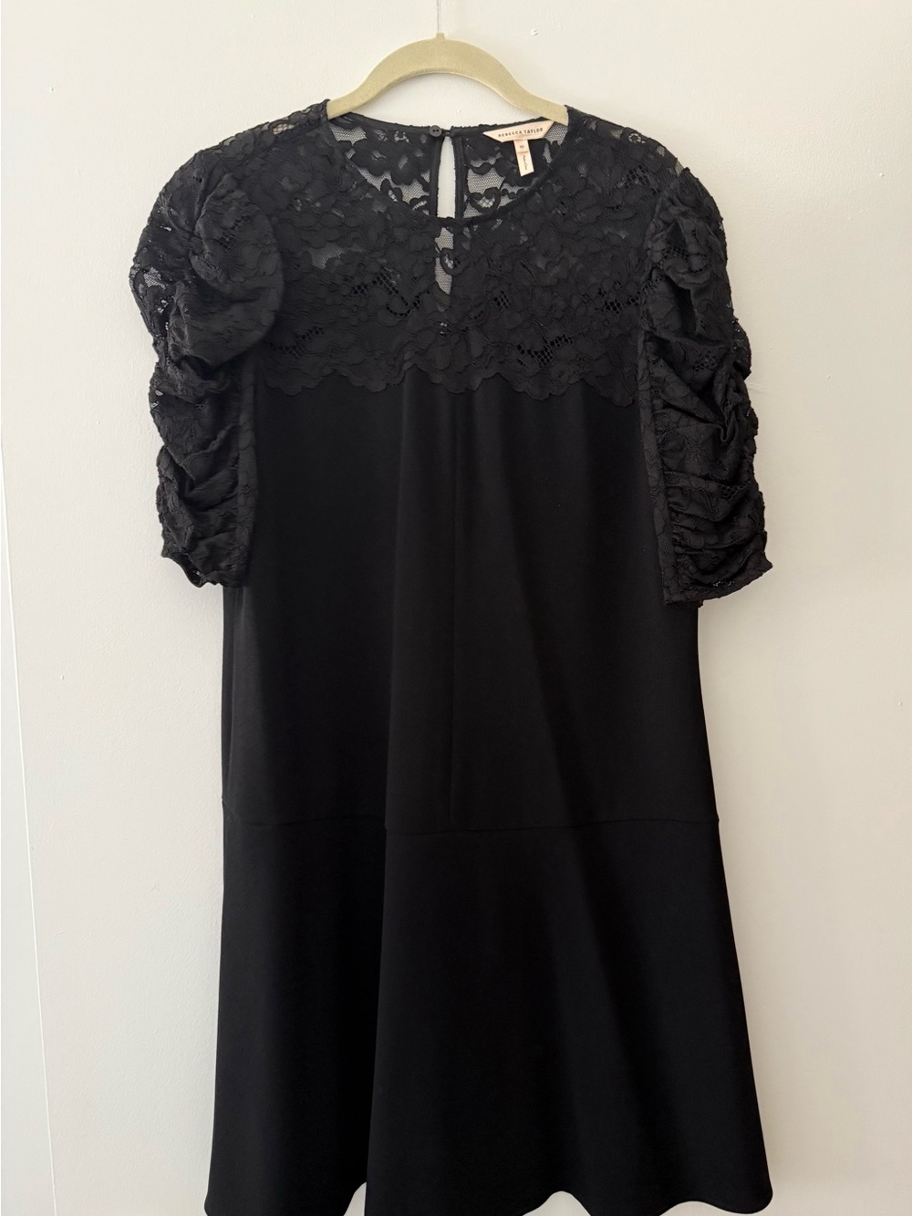 Rebecca Taylor Black Lace Yoke Mini Dress